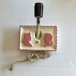 Vintage Silhouette Wall Sconce; ceramic; wall plate 7.5x5